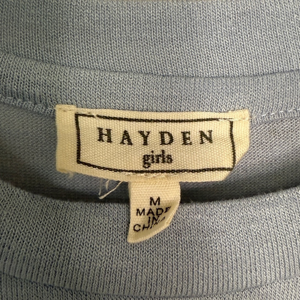Hayden Girls: Girls Light Blue Ruffle Short Sleeve Top, Size M - Picture 3 of 7